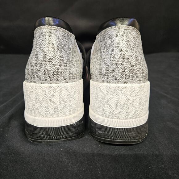 Michael Michael Kors Felix Nylon and Logo Trainer Shoes Size 8.5M Black White - Picture 8 of 11